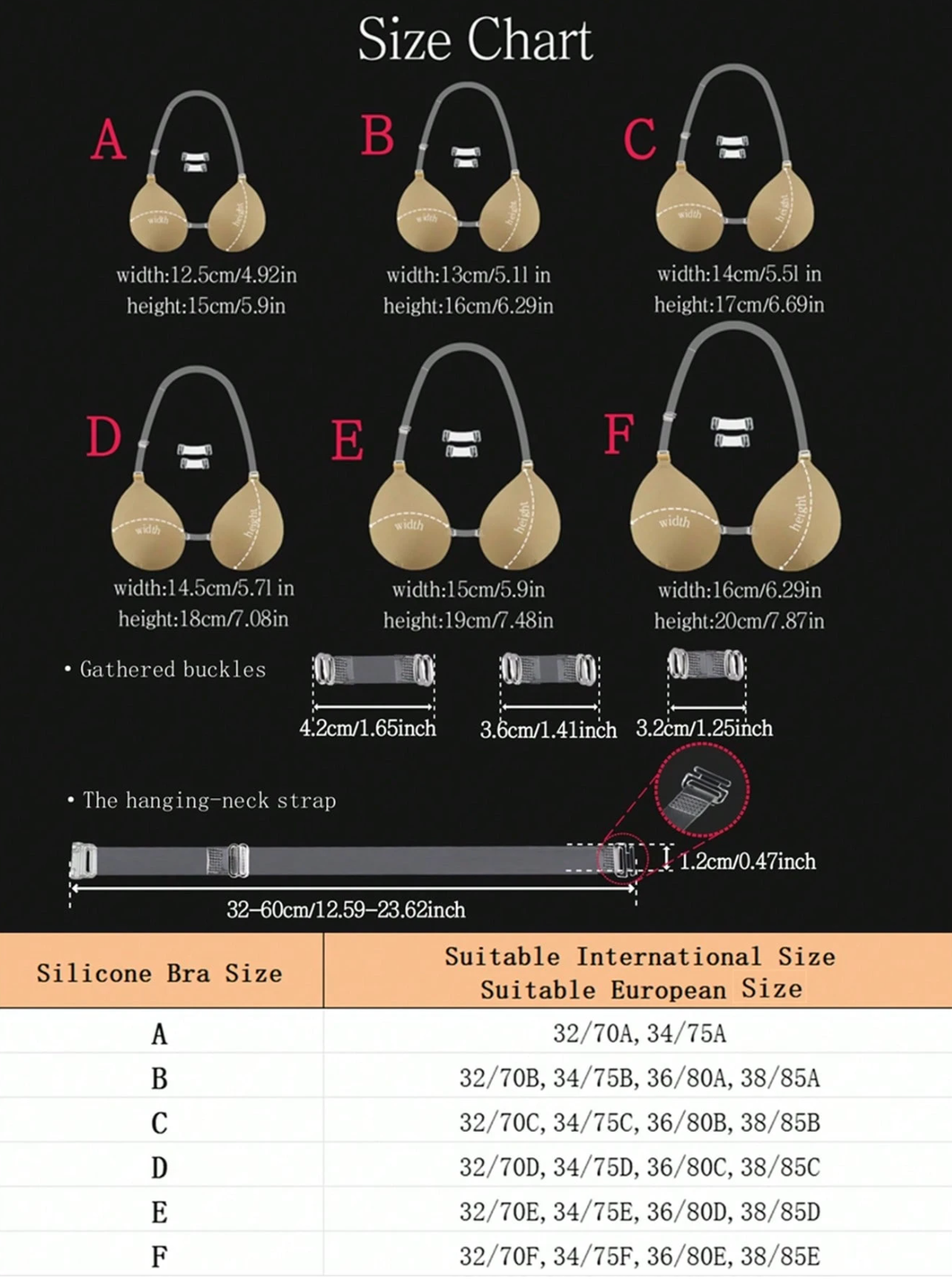 Women Adhesive Strapless Backless Push-Up Silicone Bra Pads