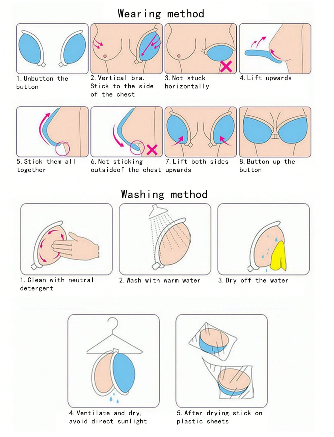 Women Adhesive Strapless Backless Push-Up Silicone Bra Pads